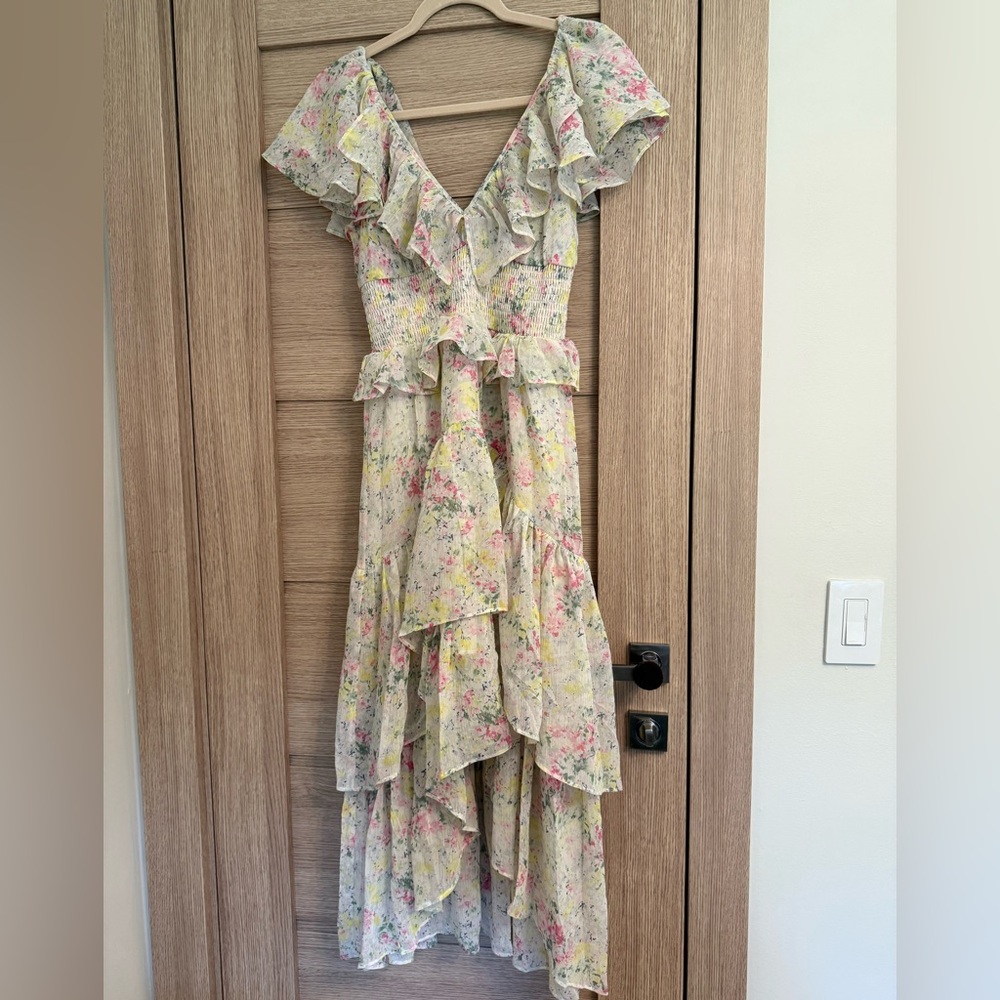 En Saison Floral Ruffle Maxi Dress